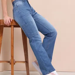 Mast & Harbour Women Straight Fit Light Fade Stretchable Jeans-picture-37