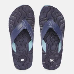 Kook N Keech Men Navy Blue Textured Thong Flip-Flops image 1