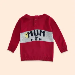 Pantaloons Baby Red & Grey Cotton Printed Full Sleeves Sweater-picture-27