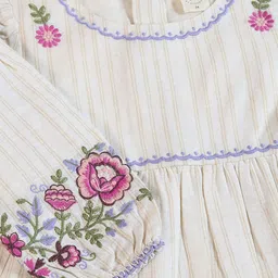 TINY TWILLS Floral Embroidered Puff Sleeve Fit & Flare Dress image 5