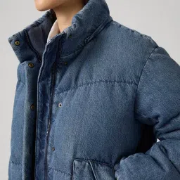 Levi's Blue Cotton Regular Fit Quilted Jacket image 4