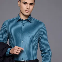 Louis Philippe Classic Fit Striped Pure Cotton Formal Shirt-picture-33