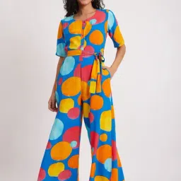 Pink Fort Multicolored Polka Dots Jumpsuit-image-18