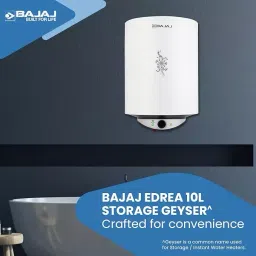 Bajaj 10 L Storage Water Heater Geyser Wall Mount Vertical Orientation 2000 W, 8 Bar Pressure, Edrea image 2