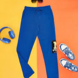 Pantaloons Junior Blue Cotton Printed Trackpants-picture-27