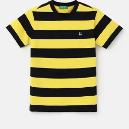 United Colors of Benetton Kids Black & Yellow Striped T-Shirt-picture-19