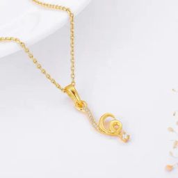 GIVA 92.5 Sterling Silver Golden Celestial Whirl Pendant With Link Chain-picture-13