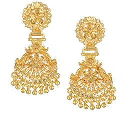 Vighnaharta Gold-Plated Ghungroo Contemporary Drop Earrings image 2