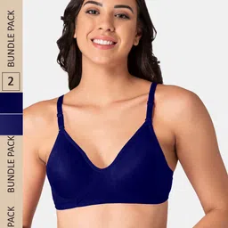 KOMLI Pack of 2 Non-Padded All Day Comfort Seamless Cotton T-shirt Bra-image-82