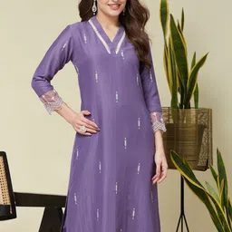 MOKOSH Women Embroidered Regular Thread Work Kurta with Trousers image 5
