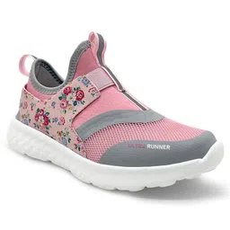 KazarMax Floral  Printed Ultra Runner Shoes - Peach & Grey-picture-14