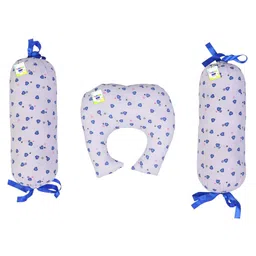 Babytoons New Born Baby Pillow for Head Shaping with 2 Matching Lot Pillows/Bolsters (0-6 Months) (Blue & White)-picture-24