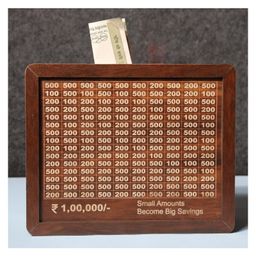 ADKD Wooden Money Piggy bank for kids & Toddlers with 1,00,000 Savings Challenge Wooden Scratch-Off Board-picture-33
