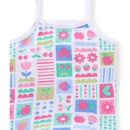 Babyhug 100% Cotton Knit Sleeveless  Antibacterial Slips with Floral Print  Pack of 3 - Multicolour image 2