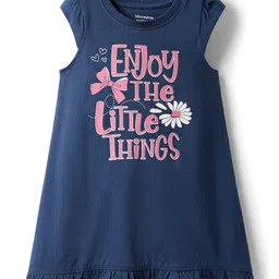 Honeyhap Premium 100% Cotton Knit Bio Finish Nighties With Cake Print Pack Of 2 - Tander Touch & Navy Peony image 2