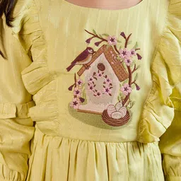 TINY TWILLS Embroidered Puff Sleeve Fit & Flare Dress image 2