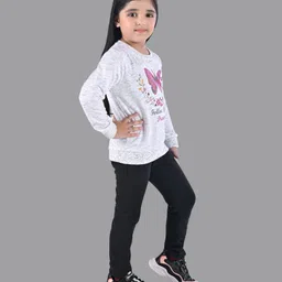 3PIN Full Sleeves Follow Your Dreams Printed Sweatshirt - White image 4