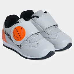 Mi Arcus Velcro Closure Basketball Printed Shoes - Grey & Orange image 4