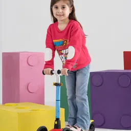 Spunkies Cotton Knit Paw Patrol Featuring Full Sleeves Marshall Printed Light Winter Sweatshirt - Red image 4