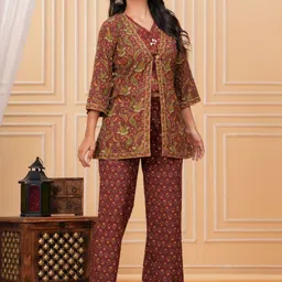 KALINI Women Floral Printed Co-ords Set With Shurg-image-30