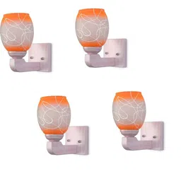 1ST TIME Pack Of 4 Orange & White Glass Cylinder Shaped Wall Lamp-image-7