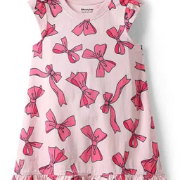 Honeyhap Premium 100% Cotton Knit Bio Finish Nighties With Cake Print Pack Of 2 - Tander Touch & Navy Peony image 4