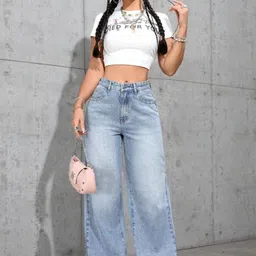 STITCH FACTORY Women High-Rise Light Fade Stretchable Jeans image 5