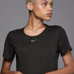 Nike Black Brand Logo Dri-FIT Standard Fit ONE DF SS STD Regular Top image 1