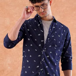 hardsoda by the indian garage co HARDSODA Men Blue Printed Casual Shirt-picture-39
