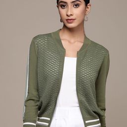 Label Ritu Kumar Geometric Self Design Bomber Jacket-picture-19