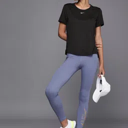 Nike Black Brand Logo Dri-FIT Standard Fit ONE DF SS STD Regular Top image 5