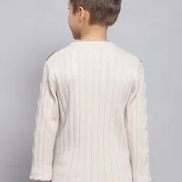 Monte Carlo Kids Beige Self Design Full Sleeves Sweater image 2