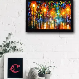 eCraftIndia Multicoloured Loving Couple UV Wall Art-image-4