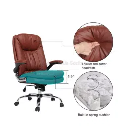 Divano Modular Leatherate Maroon High Back Office Chair, MI206 image 4