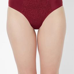 Soie Women High Waist Full Coverage Lace Brief-picture-1