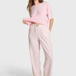 Victoria's Secret Pink Flannel Short-Sleeve T-shirt & Pyjama-image-8