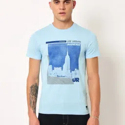 Lee Blue Cotton Slim Fit Printed T-Shirt-picture-24