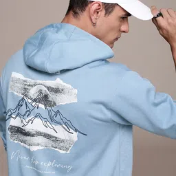 The Roadster Life Co. Relaxed Fit Graphic Printed Hooded Sweatshirt image 1