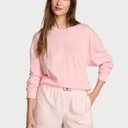 victoria's secret intimates Victoria's Secret Pink Flannel Long-Sleeve T-shirt & Shorts-picture-22
