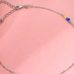 GIVA 925 Silver-Plated Artificial Beads Beaded Dawn Glow SingleAnklet image 3