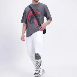 glitchez Men Captain America Motion Printed Relaxed Track Pants image 5