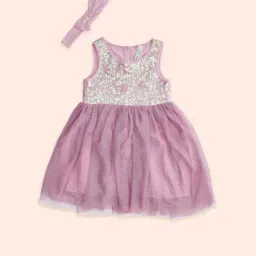 Pantaloons Baby Dusty Pink Cotton Embellished Dress-image-25