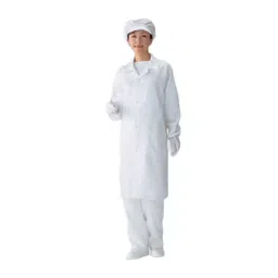AS ONE Dust-Free Garment AS240C Unisex Coat S Size 100% Polyester White, AS240C image 1