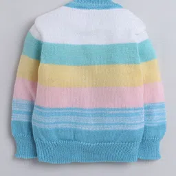 Little Angels Baby Boys Striped V-Neck Woollen Cardigan Sweaters with Pant,Cap & Socks Set image 2