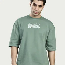 BE POSITIVE Men Typography Printed Pure Cotton Applique T-shirt-picture-32