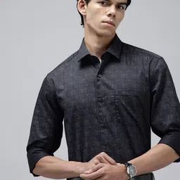 Arrow Pure Cotton Manhattan Slim Fit Geometric Printed Formal Shirt-image-37