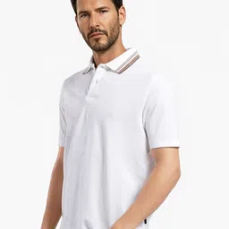 RARE RABBIT Men Solid Polo Collar Cotton T-shirt image 4