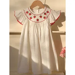 LULU & SKY Girls Embroidered Flutter Sleeve A-Line Dress image 2