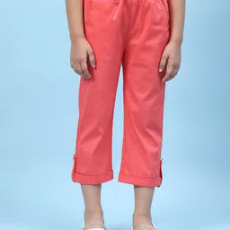 BIBA Solid Straight Pant - Coral Pink-image-91
