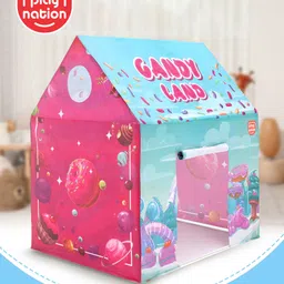Play Nation Playtime Candy Shop Themed Foldable Tent House - Blue & Pink image 1